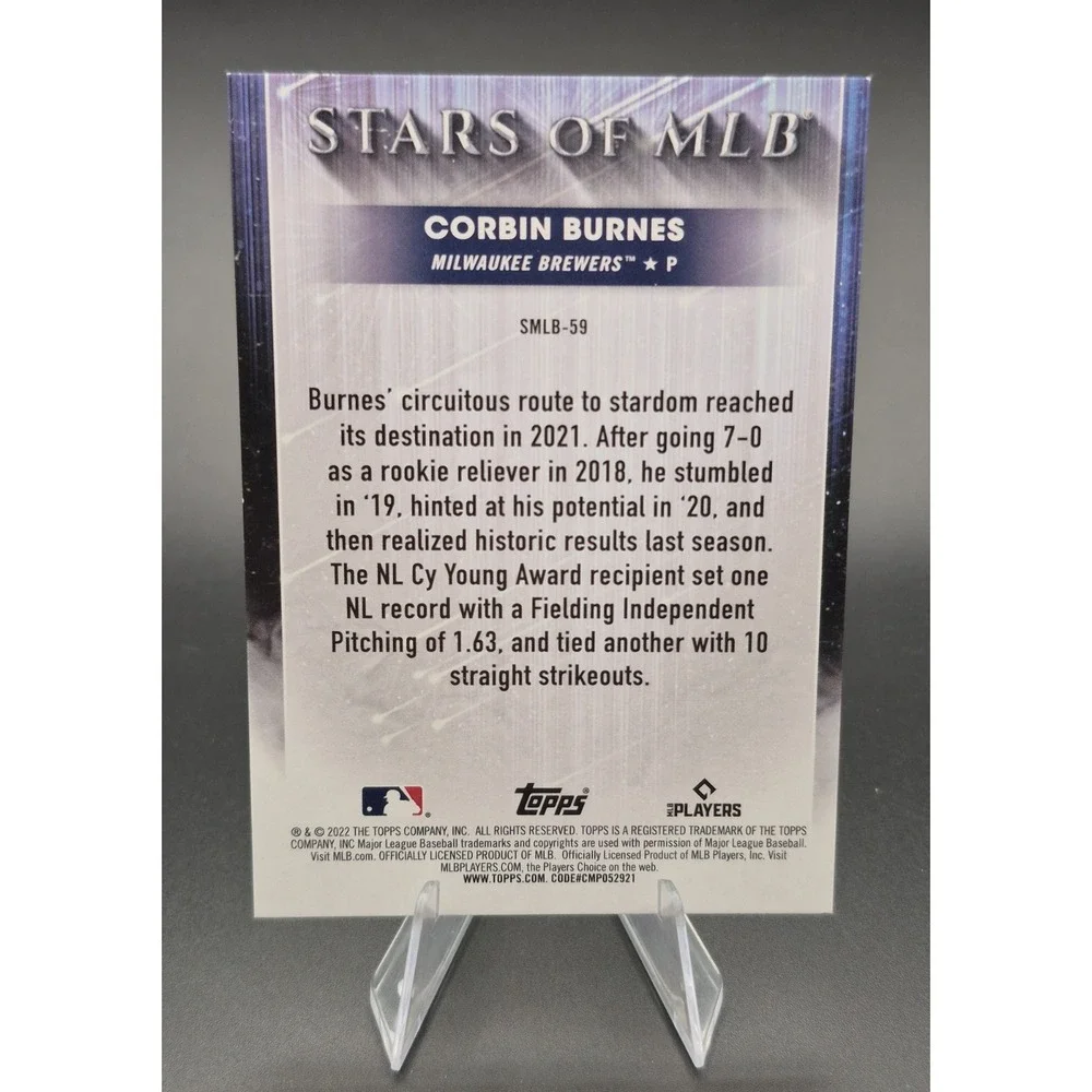 2022 Topps Cornin Burnes  #SMLB-59 Stars of MLB Black Rainbow Foil /25 Brewers